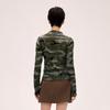 ONLY Women's 2024 Spring Semi-Sheer Camouflage Mock Neck Long Sleeve Tee
