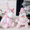 Pink Sequin Santa Claus Spherical Doll for Christmas Window Display