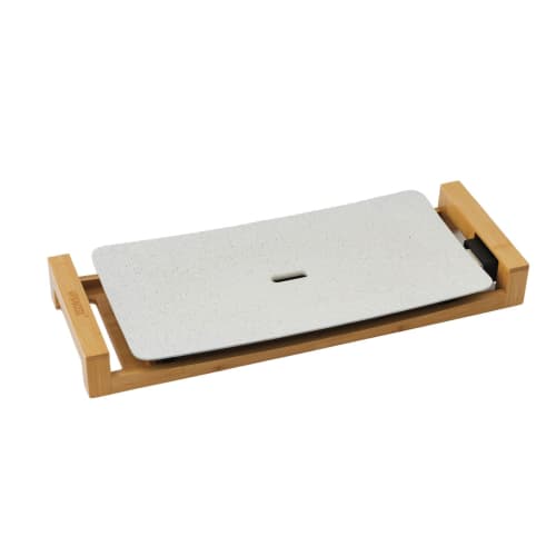 Princess Table Grill Stone White Ceramic Hot Plate, Large, Perfect for Yakiniku, Smokeless, Temperature Control, Easy Cleaning, Perfect for Home Parti