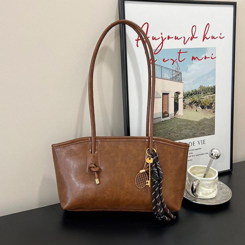 

PU leather women s shoulder bag Y2K simple fashion women s handbag large capacity crossbody bag solid color vintage tote bag