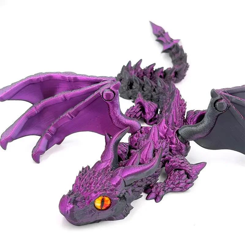 3D Dragon Rotatable Articulated Dragon Kid Gifts Realistic Dragon Statue For Landscaping Decoration Printed Figures Animals
