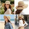 Damen Strohhut zum Flechten für den Sommer, Bohemian Eleganter Sonnenhut, Outdoor UV-Schutzhut für Damen