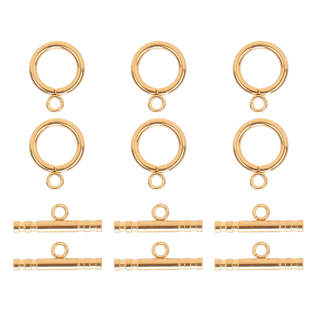 Stainless Steel Round Toggle Clasps TBar Clasps for DIY Necklace Bracelet Jewelry Gold