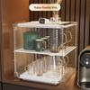 Transparent Desktop 2-Tier Cup Storage Cabinet