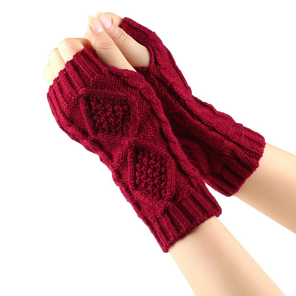 Knitted Crochet Fingerless Gloves Soft Warm Knit Mittens Fashion Typing Gloves  Cold Weather