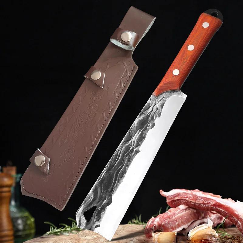 Schweres Messer Handgeschmiedete Klinge Koch Hackmesser Fleischhacker Knochen Gemüse Metzgermesser Schlachtmesser Schneidemesser Allzweckmesser Küchenmesser