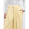 Peacebird Women's High-Waist Wide-Leg Relaxed Textured Trousers