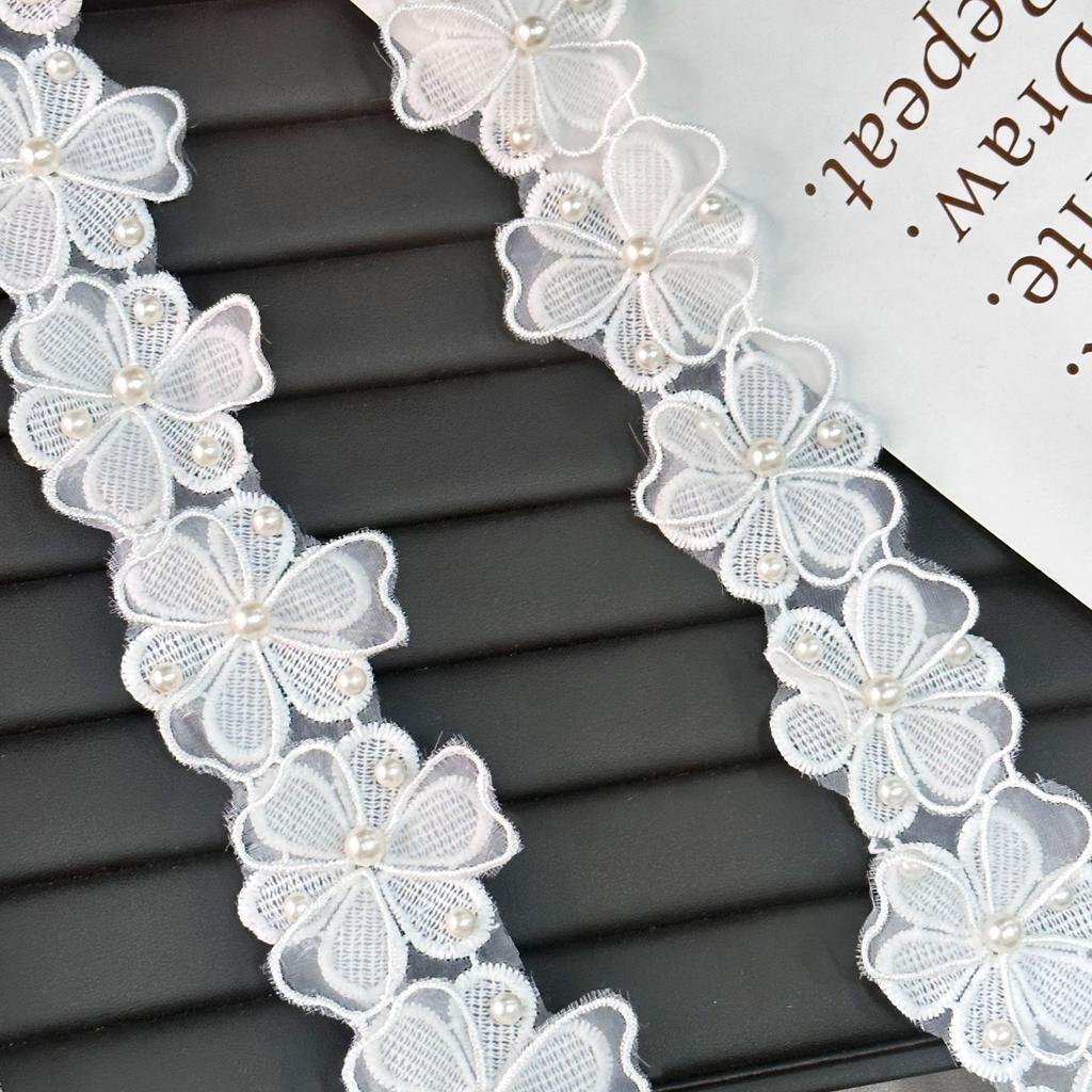 Double-Layer Lace Three-Dimensional Beads Flower Clothing Jewelry Home Diy Handmade Accessories Decal Barcode Decoration
