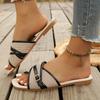 Summer women's cross belt buckle flat casual beach slippers