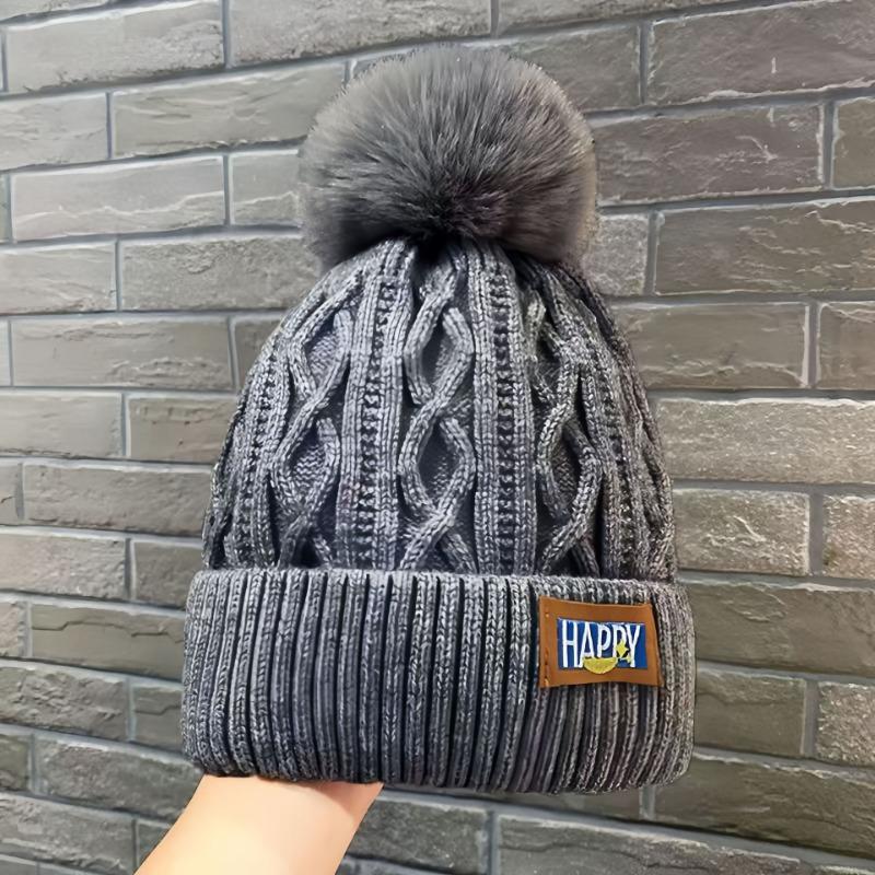 Hat Women's Winter Fleece Warm Wool Hat Women's Winter Tide Ear Protector Knitted Hat Tide Versatile Thickened Cold-proof Hat