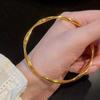 Gold-Plated Möbius Twist Braid Bangle - Simple Wedding Decoration for Women