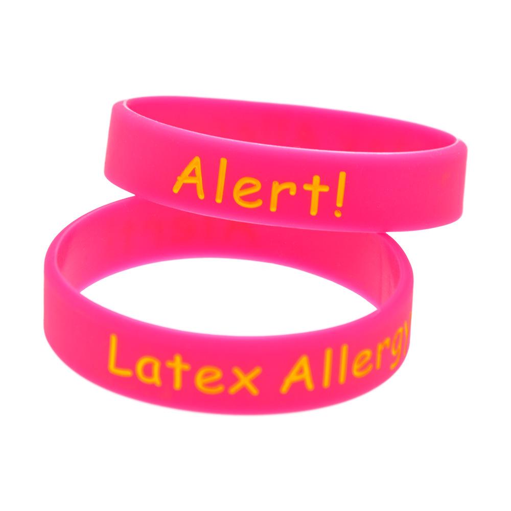 Latex Allergy Silicone Medical Alert Bracelet for Men, Women, and Children