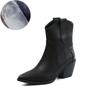 Fashion Plus Size 33-45 Slip-On Retro Black Booties Woman Winter Autumn Western Boots Women 2025 Fashion Ankle Cowboy Boots Shoes Woman