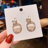 Silver Needle Earrings Women's Simple Super Flash Love Pearl Earrings Temperament Versatile Fashion Ears