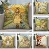 Art S-Sarah K-Kay S-Swing G-GirlS Cushion Cover Soft Plush Fabric Double-Sided Printed Sofa Cushion Cover for All Seasons Decor