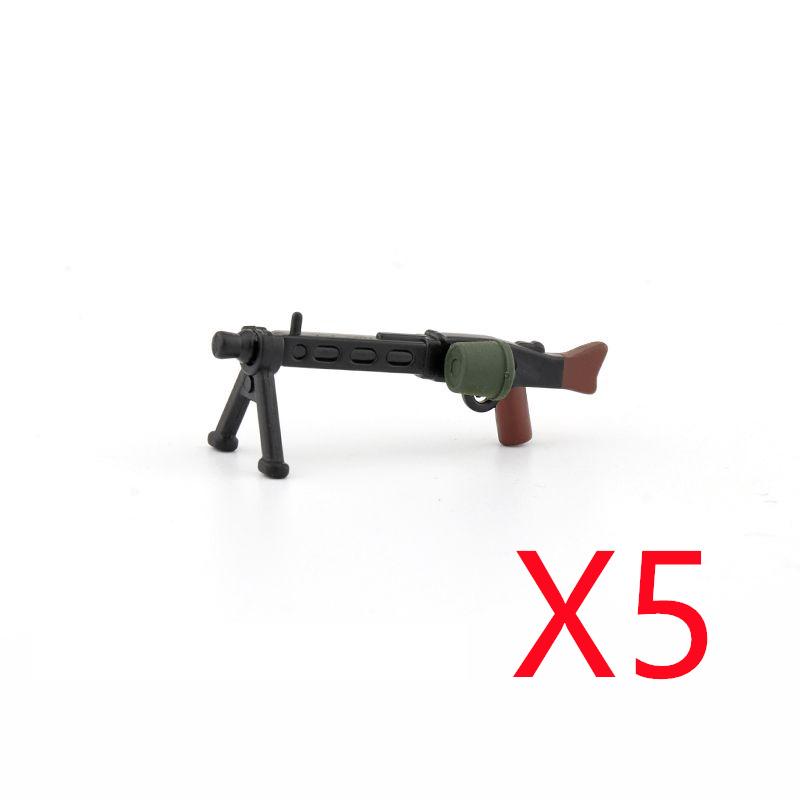 5/10 WW2 Soldier Weapons Building Block Two-color Printing Machine Rifle Submachine Sniper Guns Military Accessories Block Bricks C238