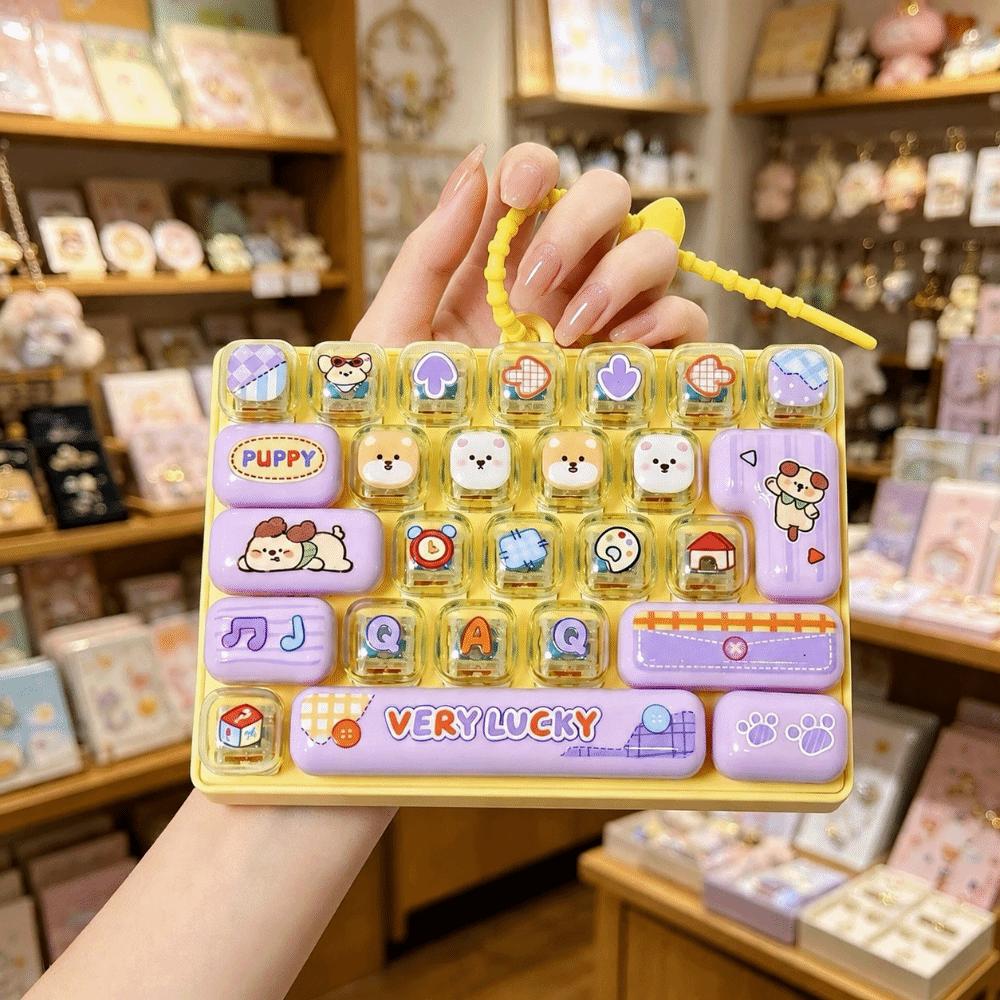 Cartoon Pattern Decompression Button Toy Squeeze Type Bag Hanging Ornament Bag Decoration A