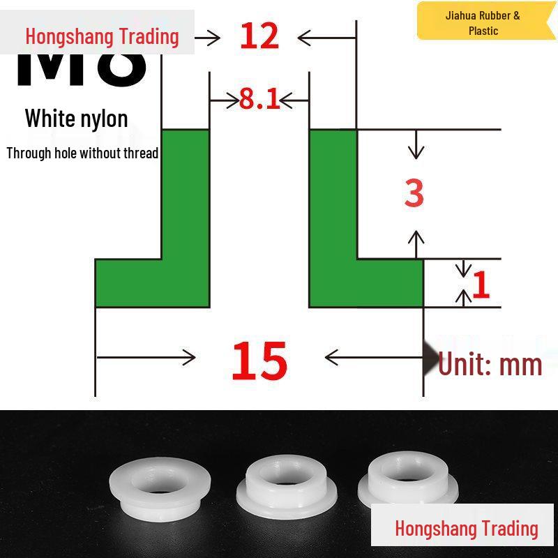 Step T-Shaped Nylon Insulating Bushing Washer, M3-M35 Thread Protection Spacer