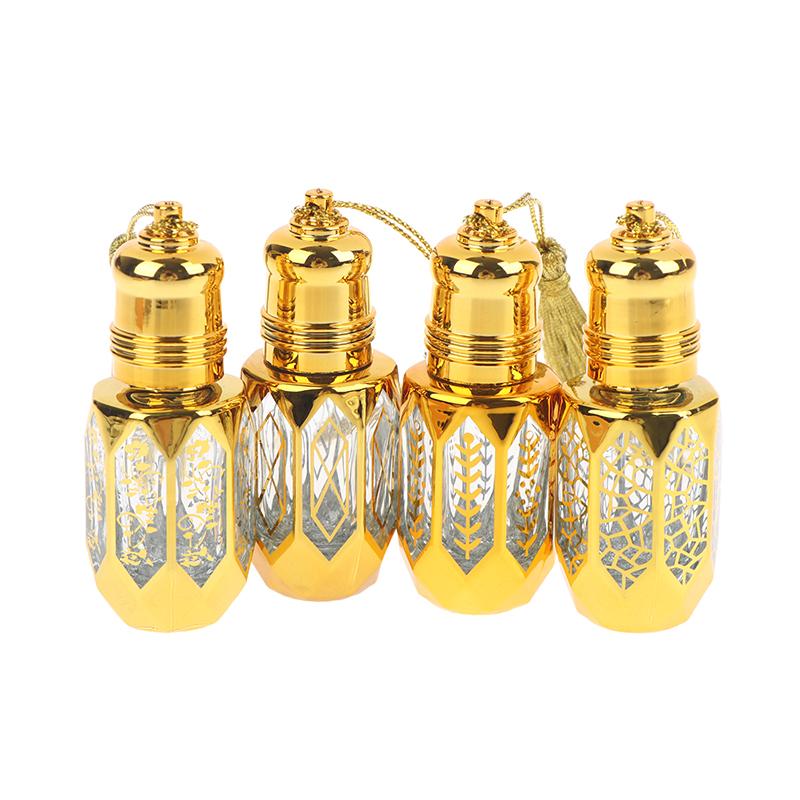 6Ml Mini Steel Ball Roll-On Bottle Luxury Gold Glass Perfume Sample Vials Portable Refillable Bottles Travel