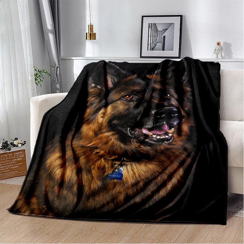 Personalized German Shepherd blanket Husky tiger camping picnic blanket living room sofa throw blanket