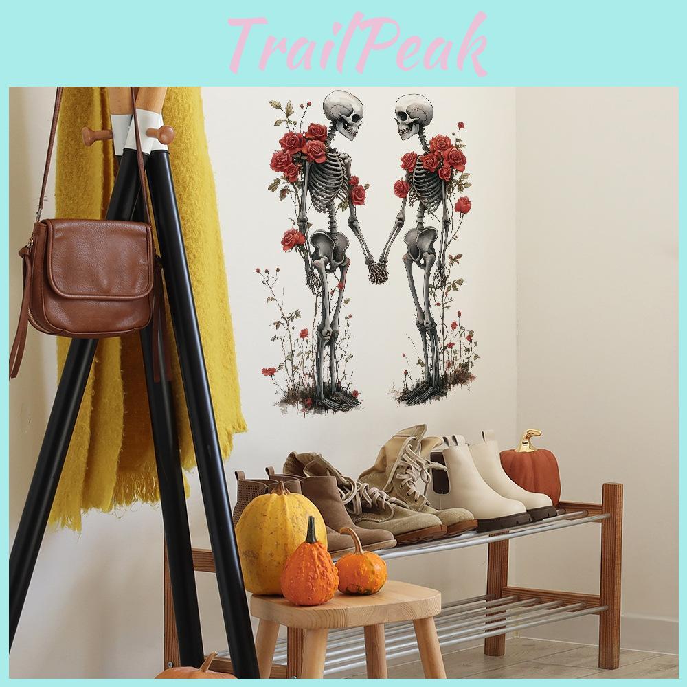 Halloween Rose Romantic Skull Wall Decal For Bedroom And Home Decoration Office