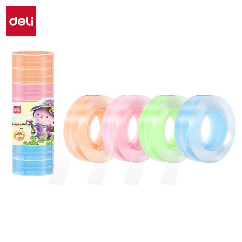 Deli JD813 Colorful Transparent Tape, 8 Rolls