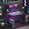 Two-Level LED Gaming Desk - Black