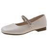 French Silver Single Shoes Women's Summer 2025 New with Skirt, Beautiful Flat Bottom, Not Tired Feet, Mary Jane Small Leather Shoes In the Evening