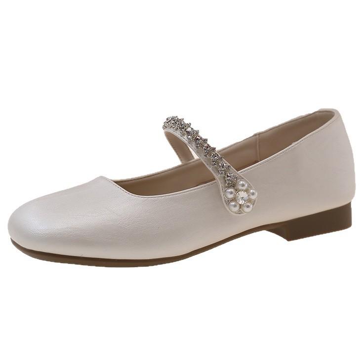 French Silver Single Shoes Women's Summer 2025 New with Skirt, Beautiful Flat Bottom, Not Tired Feet, Mary Jane Small Leather Shoes In the Evening