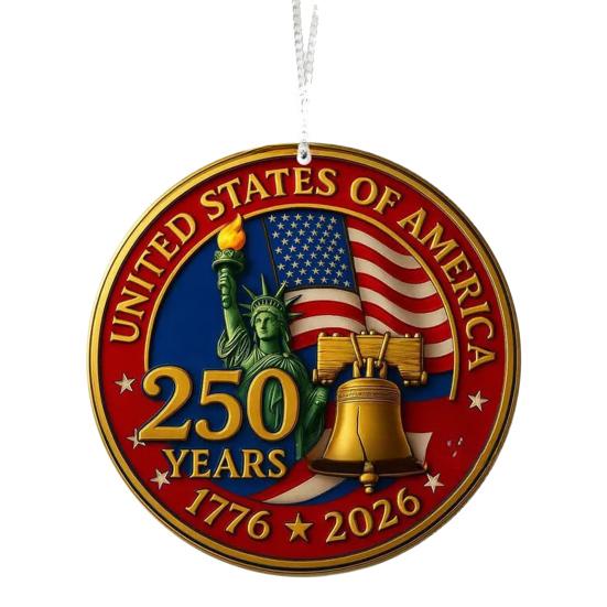 United States 250th Anniversary Acrylic Hanging Decoration US Flag Round