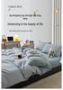 Japanese Washed Cotton 4-Piece Bedding Set: Duvet Cover, Fitted Sheet & Bed Sheet In Simple Style.