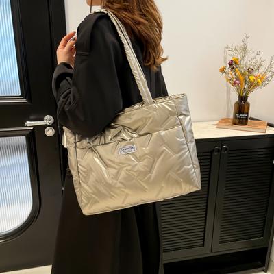 Baumwollkleidung, Taschen, Vielseitige Schulter-Einkaufstaschen Für Damen Mit Großem Fassungsvermögen Für Herbst Und Winter, Pendler-Tragetaschen Der Freizeitklasse