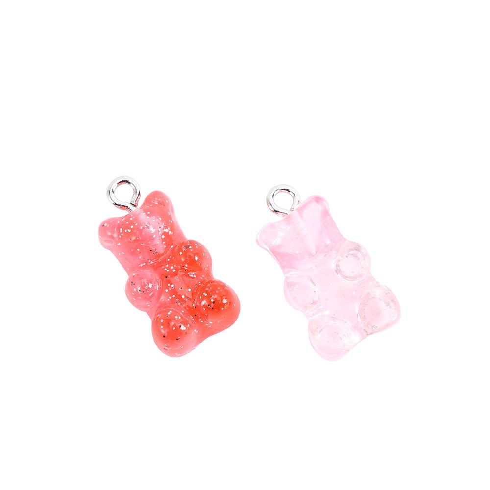For Earrings Necklace Making Resin Charms Jewelry Findings Gummy Bear Pendant DIY Decoration