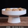 Chinese-style Ceramic Fruit Plate Circular Jewelry Food Teacup Tray Home High-foot Cake Dessert Dry Fruit Plate Kitchen Supplies