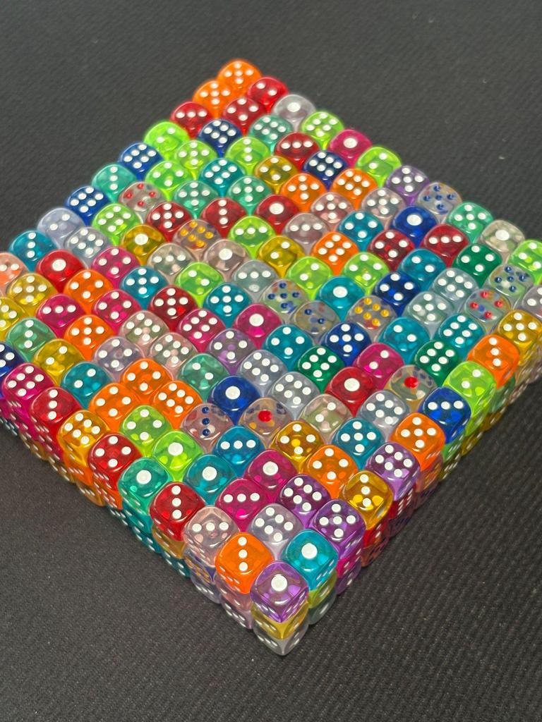 Colored Transparent Rounded Corner Acrylic Dice for Board Games and RPGs, 10mm