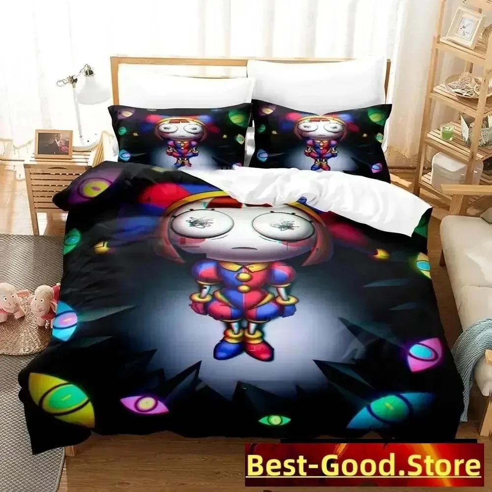 3D Erstaunliches Cartoon Digitaler Zirkus Bettwäsche Set Bettbezug Voll Queen King Größe Kissenbezug Bedruckt Erwachsener Kind Schlafzimmer Einzel Doppel