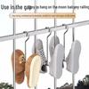 Stainless Steel Windproof Shoe Drying Rack with Hooks