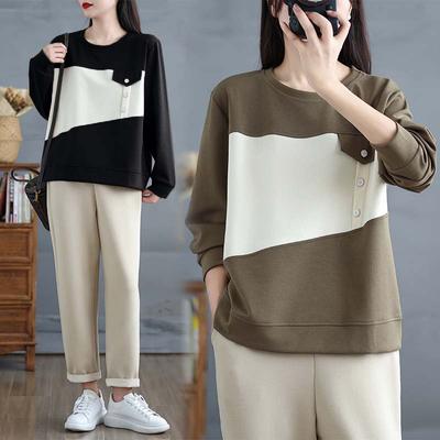 Plus Size Autumn Cotton T-Shirt Women Basic Pullover New Long Sleeve Loose Fashion Oversize Tops Tees