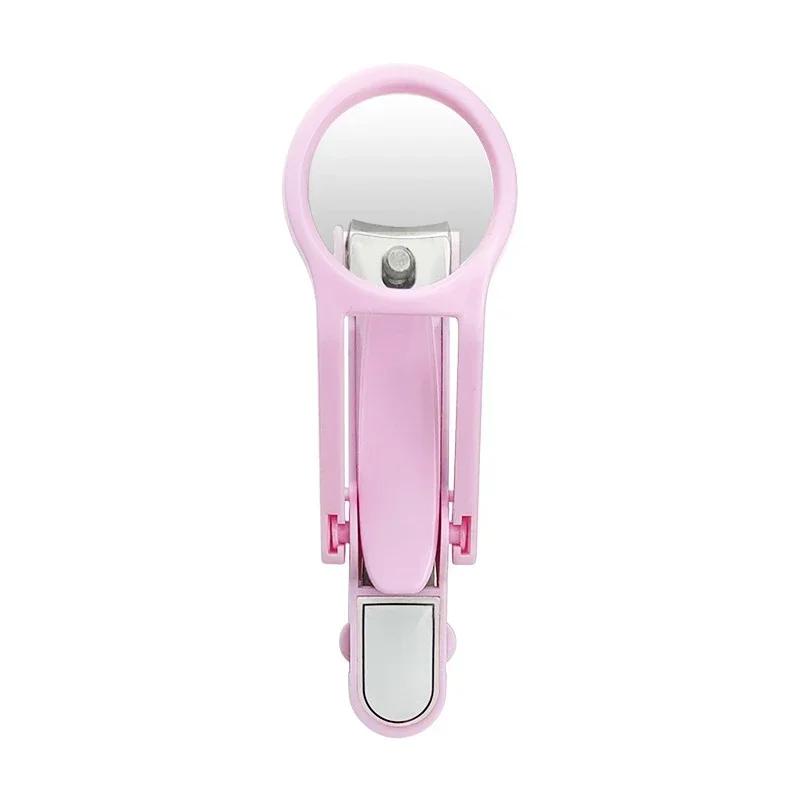 1Pc Nail Clipper with Magnifying Glass for The Elderly Practical Anti-splash Stainless Steel Nail Clipper Beauty Tools Wholesale