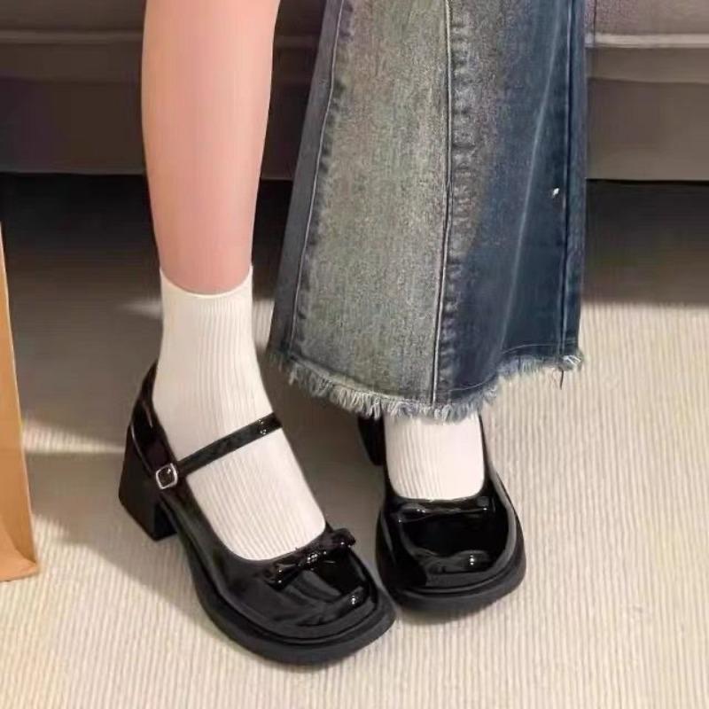 

Fashion 2025 New Ladies Shoes Buckle Strap Women s High Heels Fashion Butterfly-knot Office and Career Best Seller Non-Slip Heels Women 35 чёрный