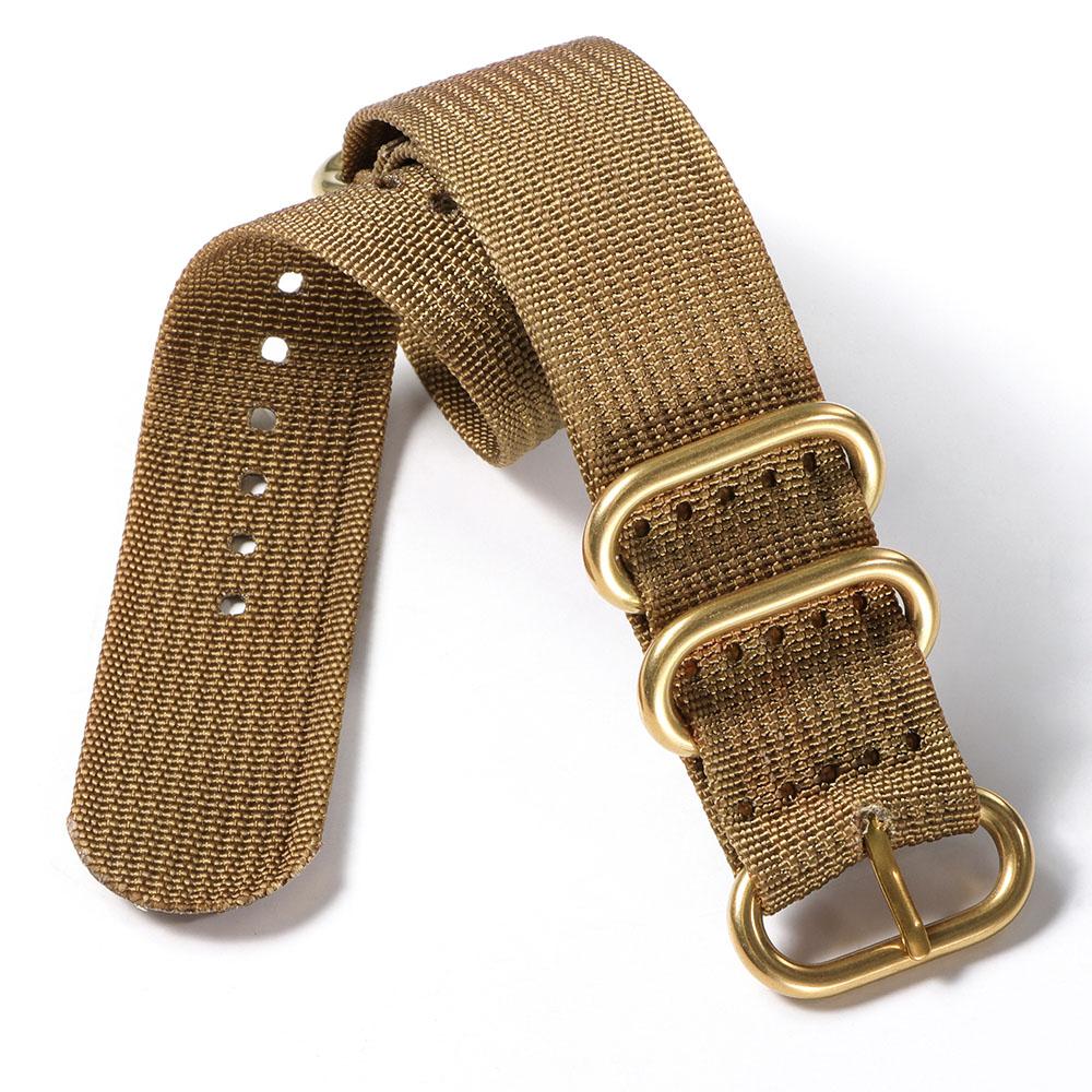 Weave Nylon Strap Gold Silver Black Ring Buckle Ribbed Watchband 18mm 20mm 22mm 24mm for Omega Military Braid Sport Men Bracelet
