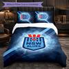 NSW Blues Pattern Microfiber 3Pcs Bedding Set Decor Duvet Cover Set For Bedroom Home Use