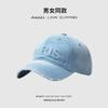 Retro and old washed baseball cap men's soft top ripped letter cap showing face small sunshade cowboy hat