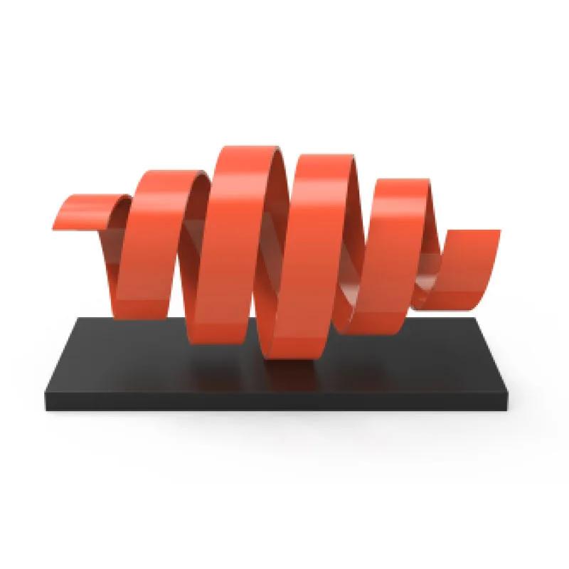 Metal Handicrafts Geometric Hollowed-out Spiral Ornament Three-dimensional Metal Figurine Home Decoration Accessories