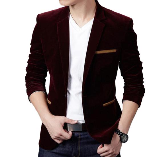 Suits Jacket Skin-friendly Long Sleeve Corduroy Men Fashion Casual Business Blazer for Autumn