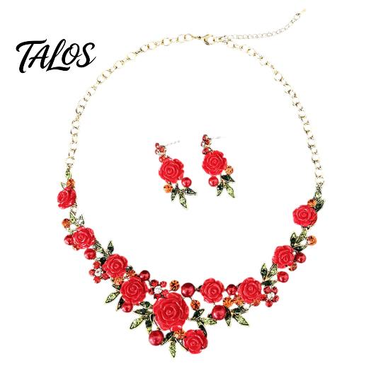 Necklace And Earrings Set 1 Camellia Choker Earrings, Faux Pearl Rhinestone Luxury Jewelry Elegant Flower for Women Daily Wear Party Date High-quality
