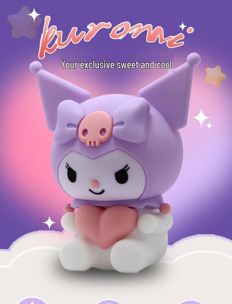 Kuromi USB Rechargeable Silicone Night Light - Sanrio Bedside Lamp & Sleep Companion