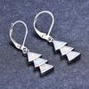 Three Blue Triangular Earrings Womens Long Pendant Earrings Creative Temperament Accessories
