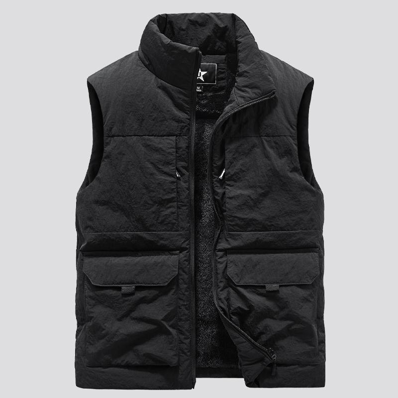 Men's Multi-Pocket Clothing Winter Vest Jackets Sleeveless Coat Fashion Large Size 6XL Male Warm Waistcoat Fleece Vest
