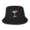 Watercolor Martini Cocktail Bucket Hat Panama for Man Woman Bob Hats Autumn Fisherman Hats Summ Er Beach Fishing Unisex Caps